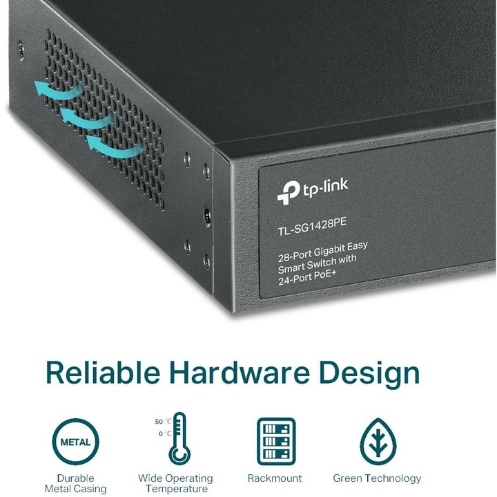 Actual product image TP-Link Switch 28x GE TL-SG1428PE thereof 24xPOE+ (26 Ports)