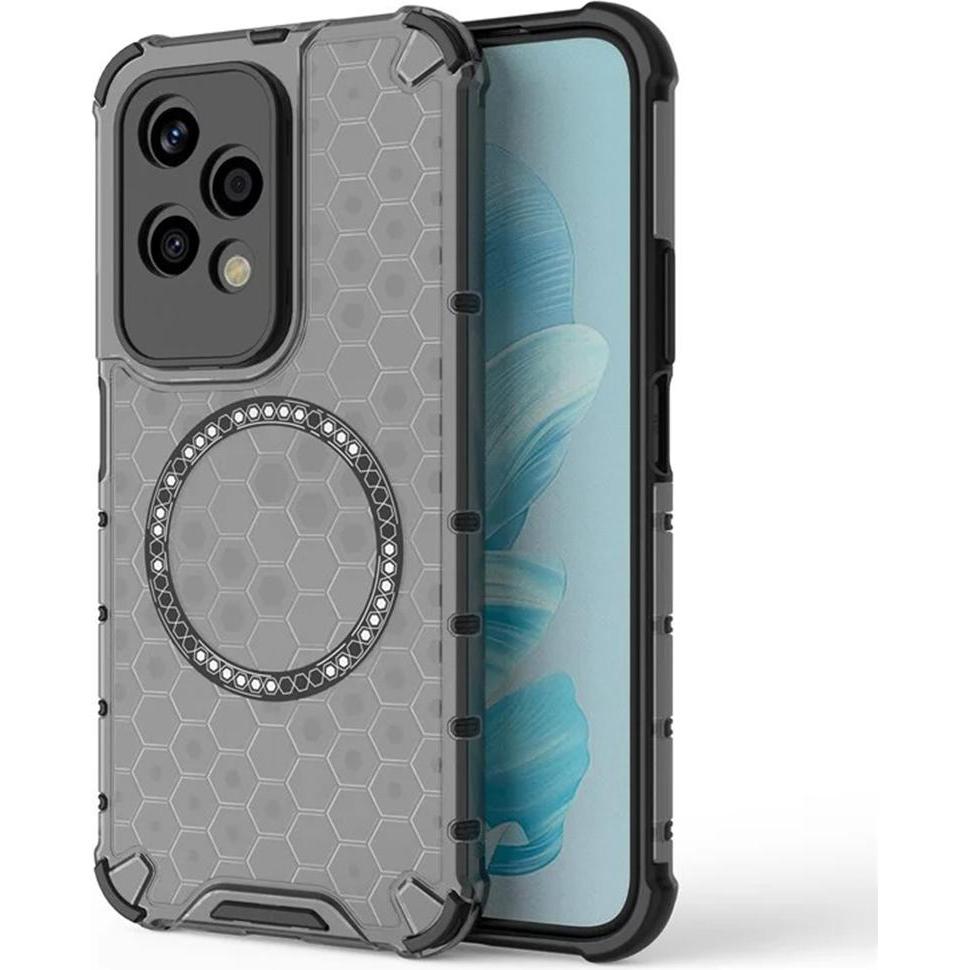 Techsuit - HoneyComb Shield MagSafe - Honor 200 Lite - Black (Honor 200 Lite), Cover smartphone, Nero
