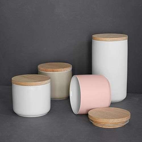 Image du produit Springlane ceramic storage jars 4-piece - White and Rose