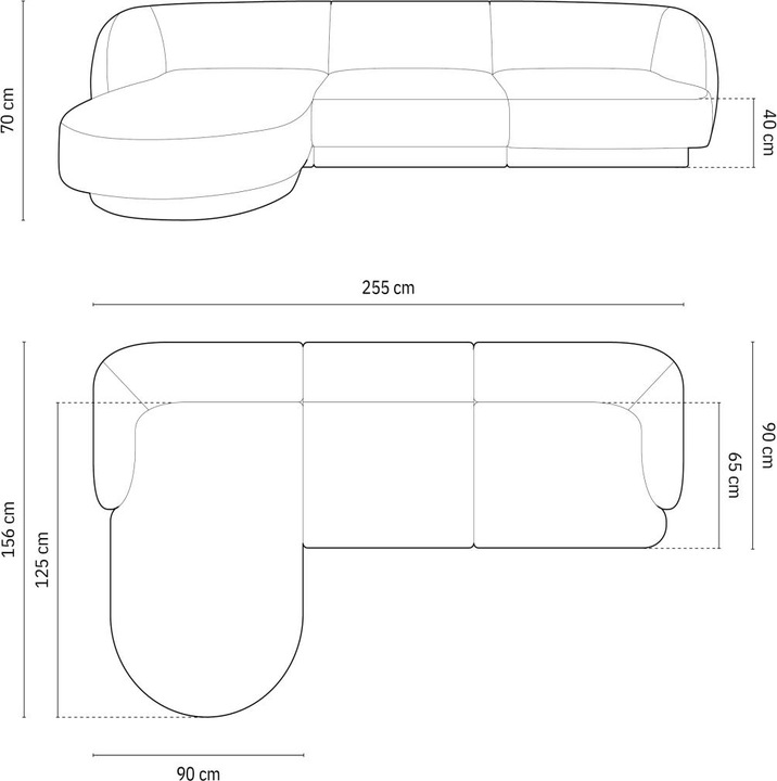 Image du produit Micadoni Canapé D'Angle Gauche, "Miley", 4 Places, 255x156x70Fabriqué en Europe (Canapé d'angle)