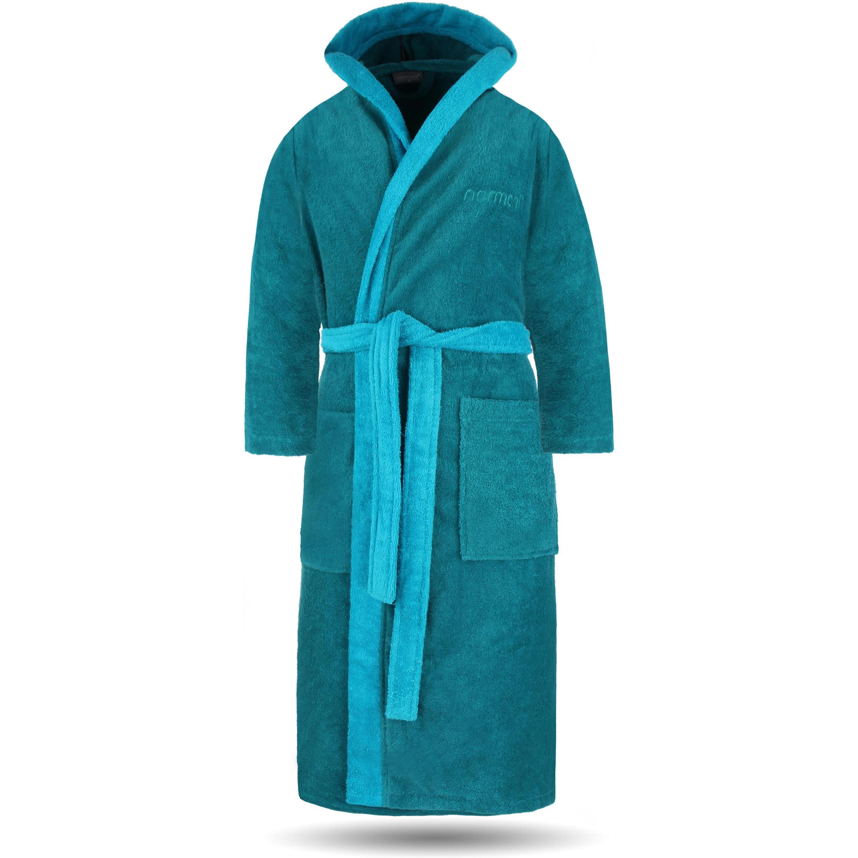Normani, Bademantel, Damen Baumwoll-Bademantel mit Frottee, zweifarbig - OEKO-TEX 100 - 8783 (XXL)