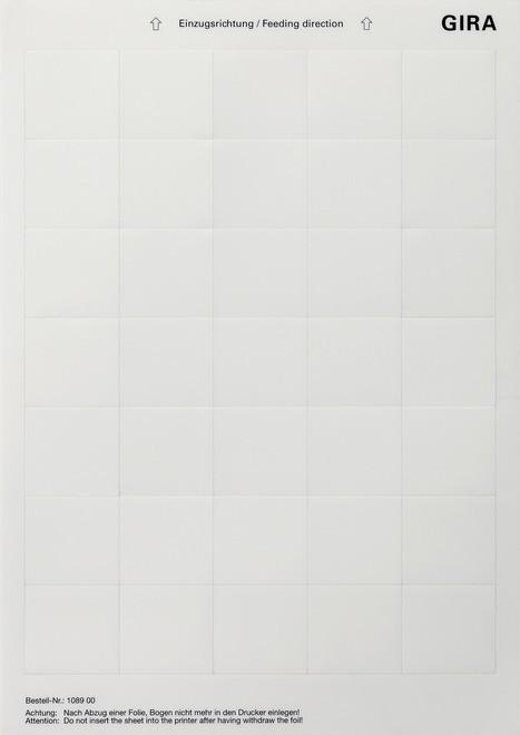 Actual product image Gira Labelling sheets 38 x 36 mm Accessories 108900