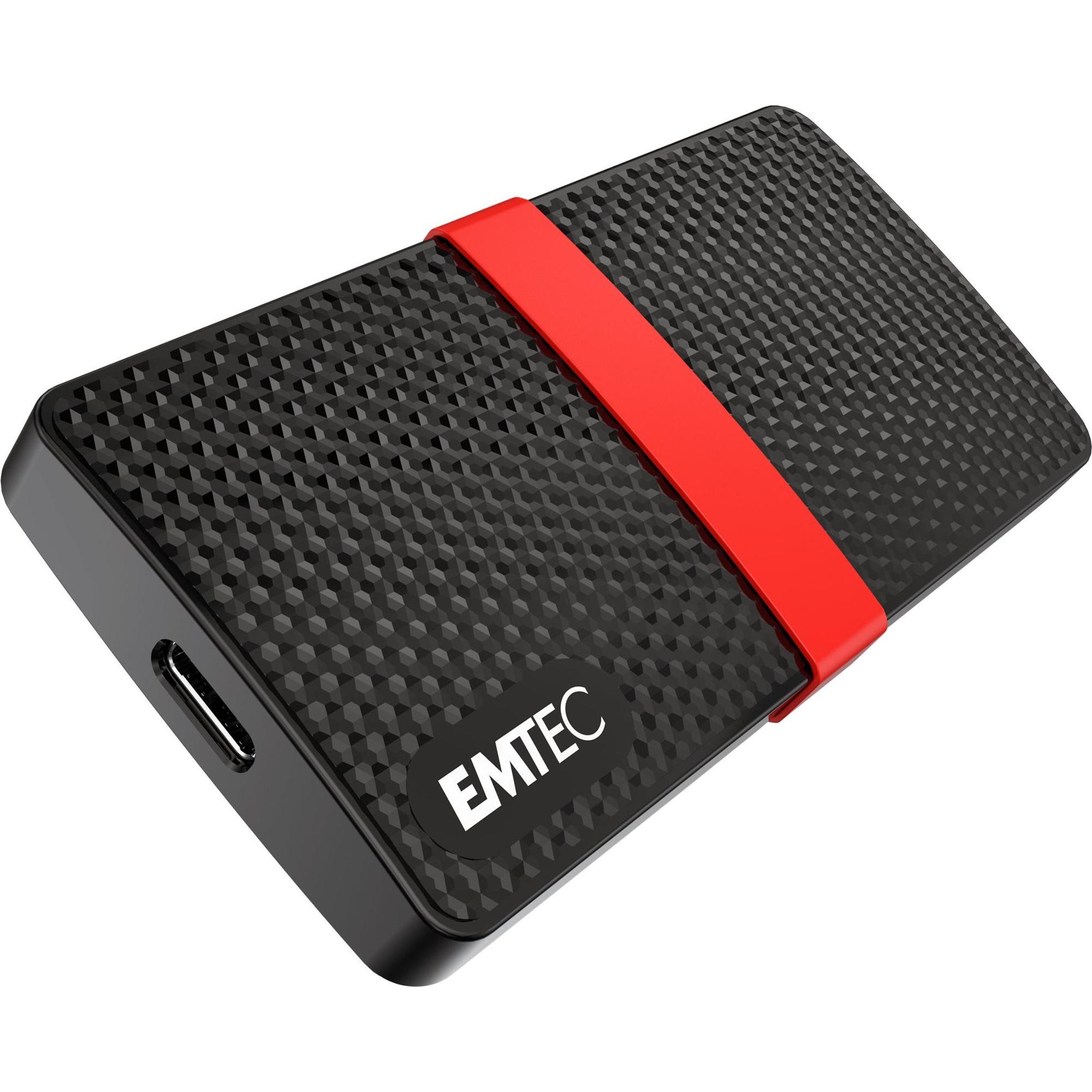 Emtec X200 Portable SSD Power Plus (1000 GB), Externe SSD, Rot, Schwarz