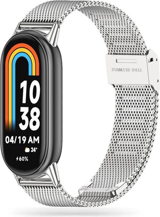 Tech MilaneseBand Strap for Xiaomi Smart Band 8 / 8 NFC - Argent (Acier inoxydable)