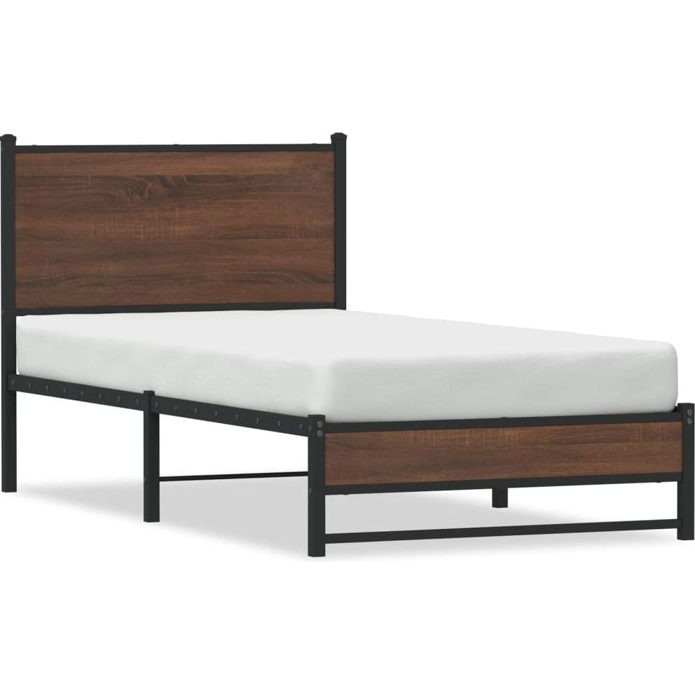 VidaXL, Bett, Bettgestell mit Kopfteil (90 x 190 cm)