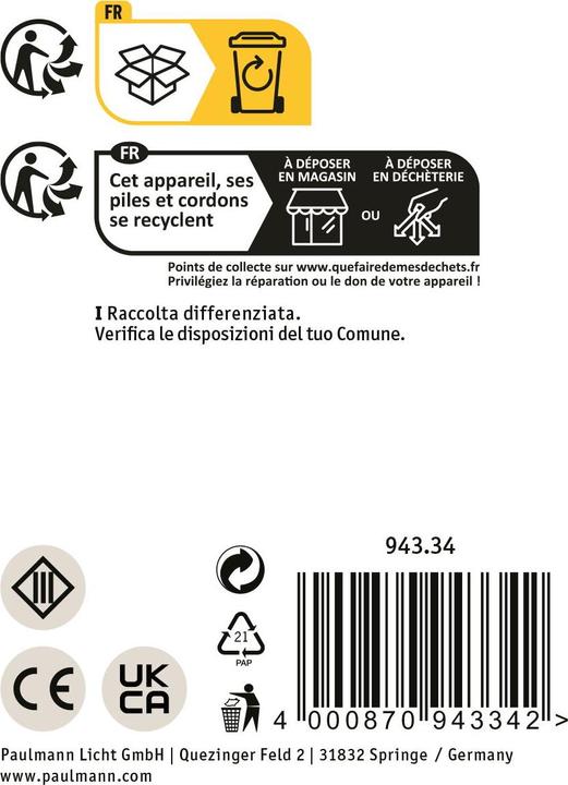 Immagine prodotto Paulmann Apparecchi Ronas (550 lm, IP44)