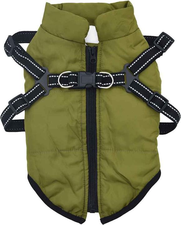 Actual product image vidaXL Dog coat with harness Waterproof Reflective (36, Dog coat)