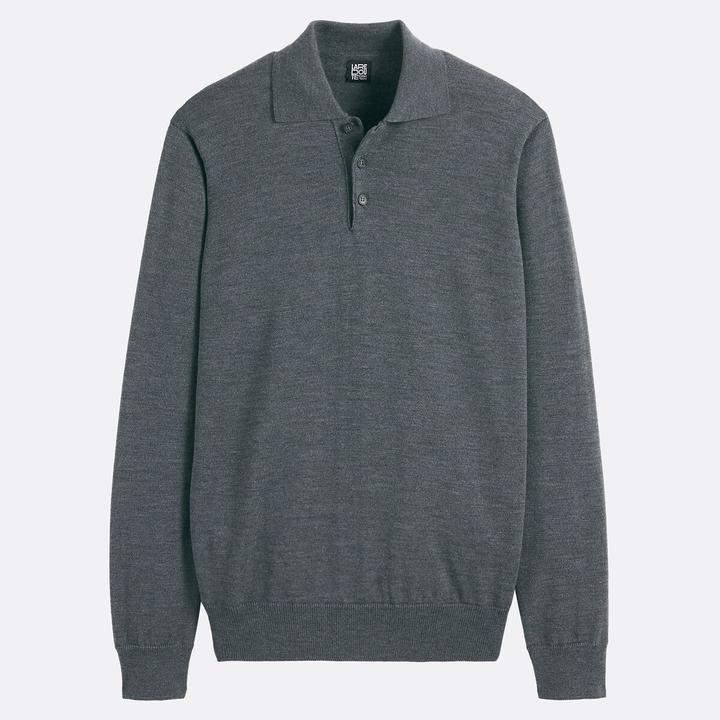 Produktbild La Redoute Collections Pullover mit Polokragen aus Merinowolle (3XL)