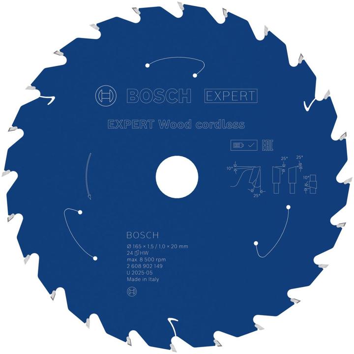 Produktbild Bosch Professional Zubehör EXPERT Wood Kreissägeblatt, 165x20 mm, T24