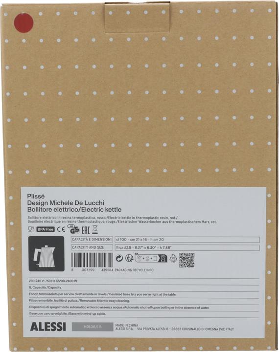 Actual product image Alessi Plissé Kettle (1 l)