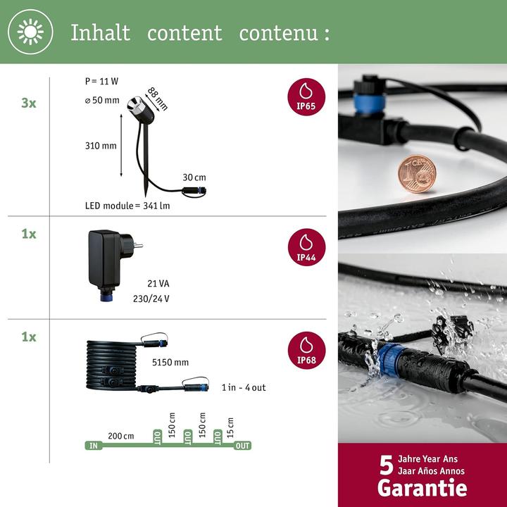 Produktbild Paulmann Outdoor Plug & Shine Pike Starterset (240 lm, IP65)