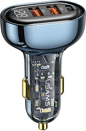 Produktbild Usams Ladegerät für uns LAD. 1 x USB-C 2 x USB-A 125 W Schnellladung Klar Blau CC158CC02 (US-CC158)