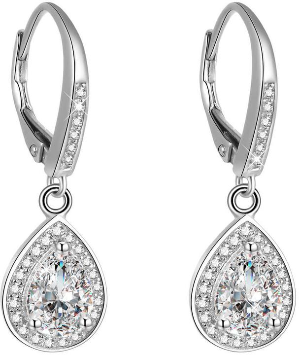 Actual product image Beneto Silver earrings with crystals AGUC1836 (L)