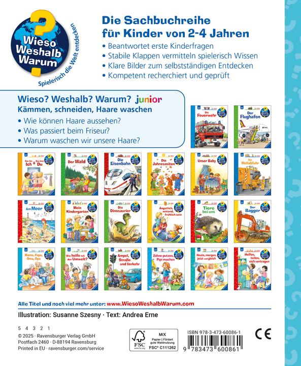 Image du produit Ravensburger Wieso? Weshalb? Warum? junior, Band 79 - Kämmen, schneiden, Haare waschen (Allemand, Susanne Szesny, Andrea Erne, 2025)