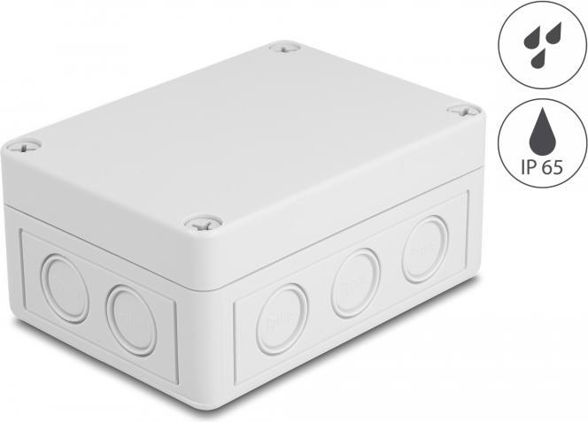 Delock Installation housing with cable entries 130 x 93 x 57 mm grey (Cords)