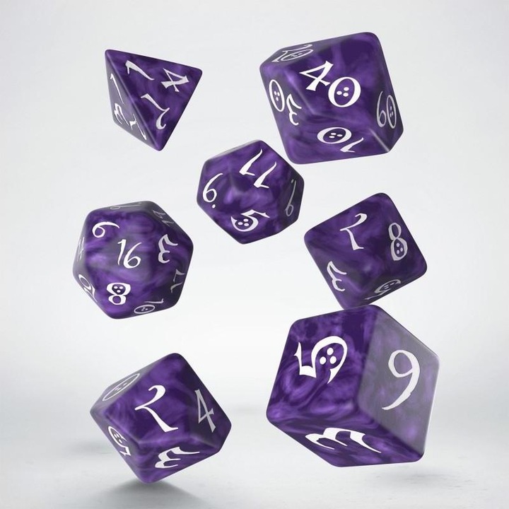 Q Workshop SCLE1B - Classic RPG Lavender & White, Cube Set (7 pieces)