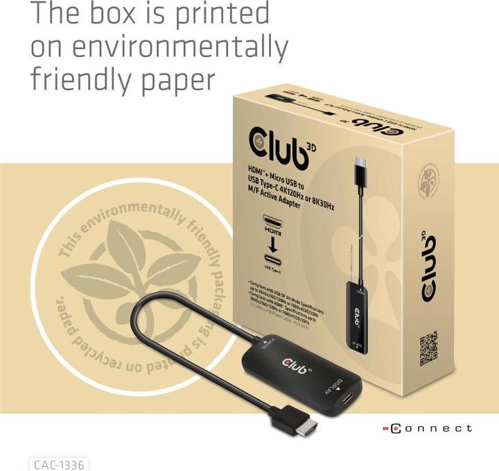 Produktbild Club 3D HDMI + MicroUSB zu (Micro HDMI, 7.20 cm)