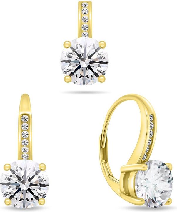 Immagine prodotto Brilio Argento - Incantevole parure placcata oro con zirconi SET241Y (ciondolo. orecchini pendenti)