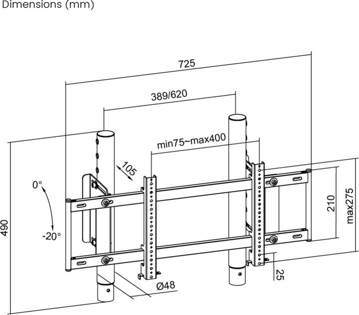Produktbild Oplite Monitor Mount S8 (On Top Single Monitor) white retail