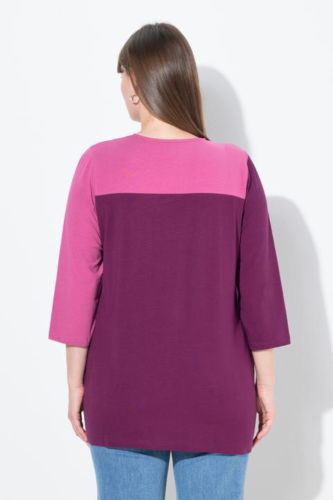 Produktbild Ulla Popken Shirt, Blüten, V-Ausschnitt, 3/4-Arm (50, 52)