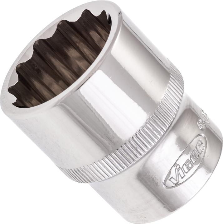 Immagine prodotto Vigor Douille à 12 pans ∙ V7512-23 ∙ Carré creux 12,5 mm (1/2 pouce) ∙ Profil à 12 pans extérieurs... (23 mm)