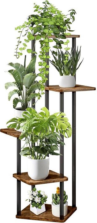 Relaxdays Pflanzenregal Metall 5 Ablagen