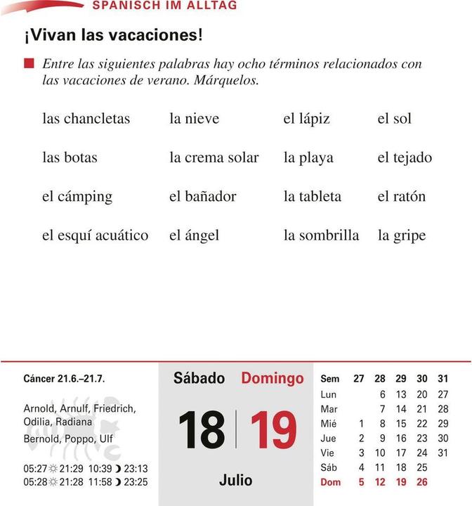 Produktbild Harenberg Spanisch Sprachkalender 2026 - Spanisch lernen leicht gemacht - Tagesabreisskalen (12.5 x 16 cm)