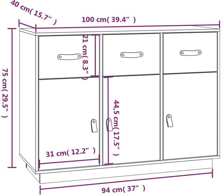 Produktbild vidaXL Sideboard (100 x 100 x 75 cm)