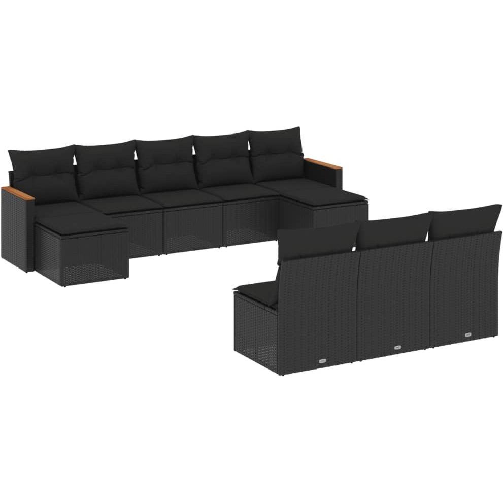 VidaXL, Gartenlounge, 10-tlg. Garten-Lounge-Set mit Kissen