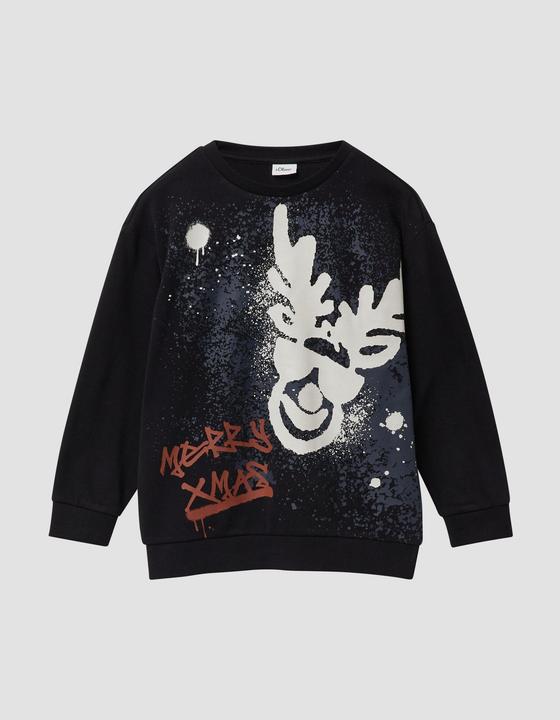 Produktbild s.Oliver Sweatshirt Sweatshirt mit X-Mas Wechselprint (134, 140)
