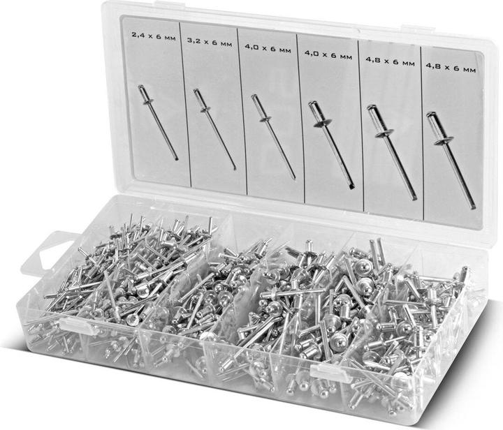Produktbild Stahlwerk Nietzangen Set Blindnietzange Hebelnietzange Popnietzange + 500 Nieten (275 mm)