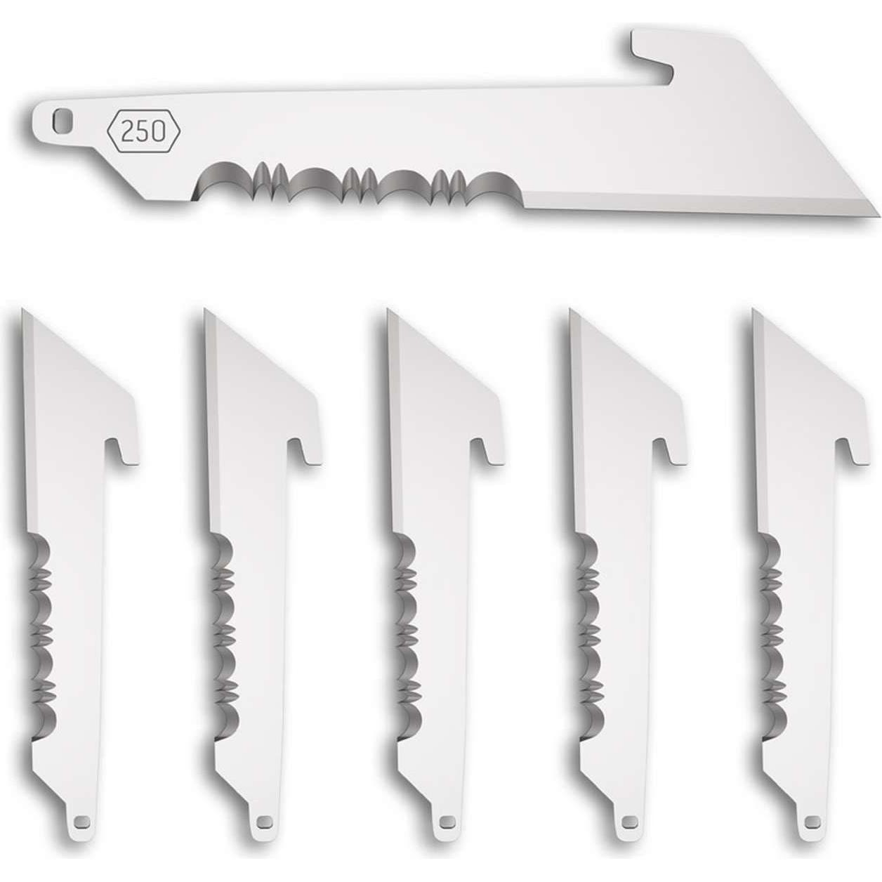 No Name, Mehrzweckmesser, 6 Outdor Edge Utility gezackte 250er Klingen (6.40 cm)