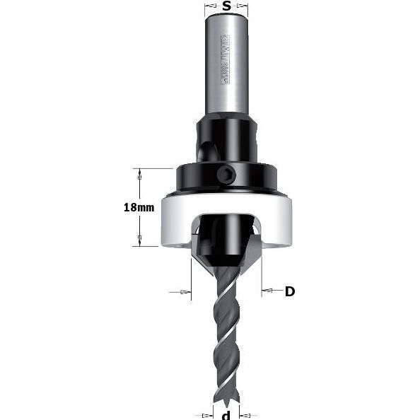 CMT, Punta da trapano, 52131211a Drill with cutter 45 HW Z2 s 8 d 312 dX (3 mm)