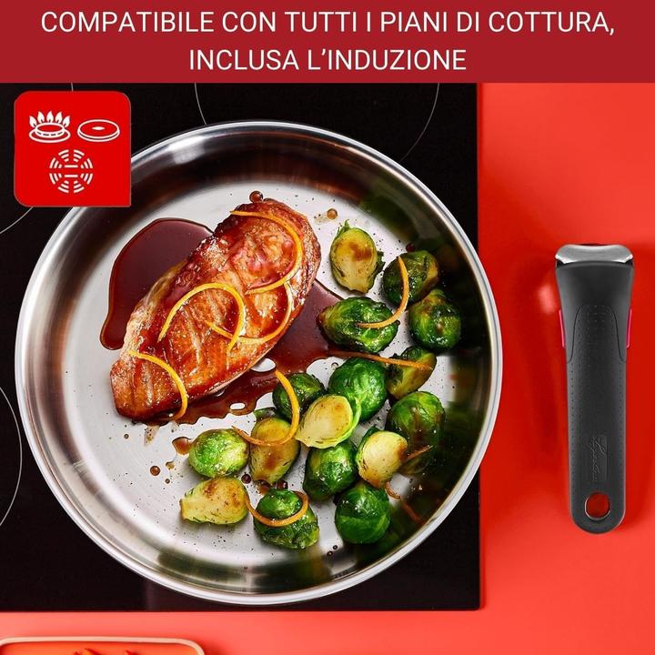 Immagine prodotto Lagostina Set pentole 20 pezzi, compatibile induzione, forno, accessori e coperchi rimovibili (Padella per friggere, Pentola, Acciaio inossidabile)