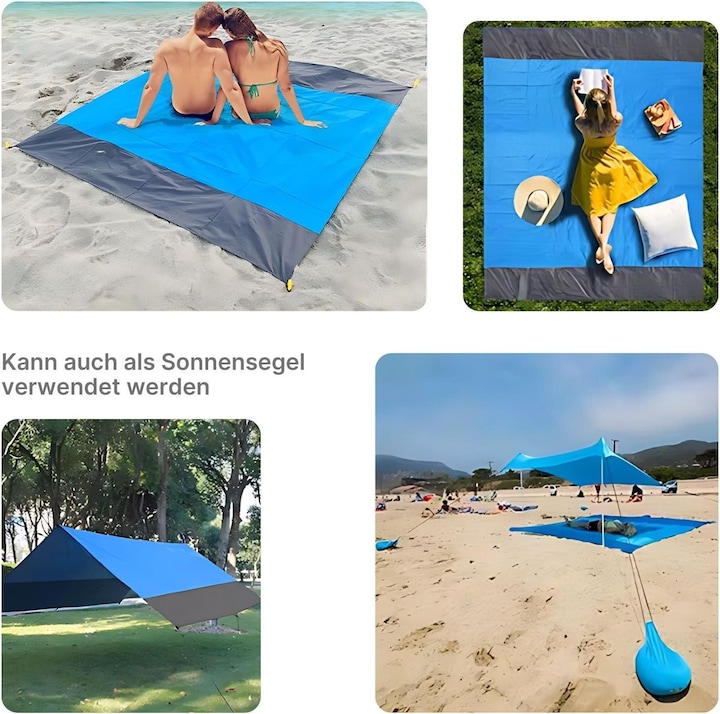 Immagine prodotto Hermex Telo da spiaggia Telo da spiaggia senza sabbia Tappetino da spiaggia Coperta da picnic Telo da