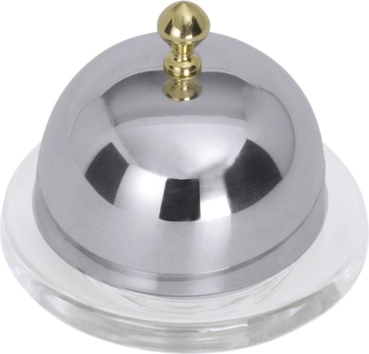 Contacto Butterschale m. Cloche D:9cm H:8cm Glas/Edelst. Knopf vergol (0.06 l)