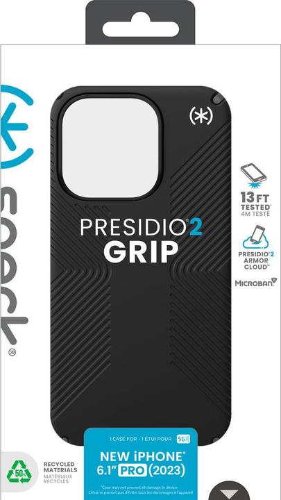 Actual product image speck Presidio2 Grip for iPhone 15 Pro Hulle MagSafe Back Cover Black (Apple iPhone 15 Pro)