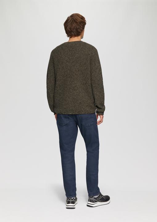 Produktbild S.Oliver Strickpullover Melierter Strickpullover mit Rippstruktur (L)