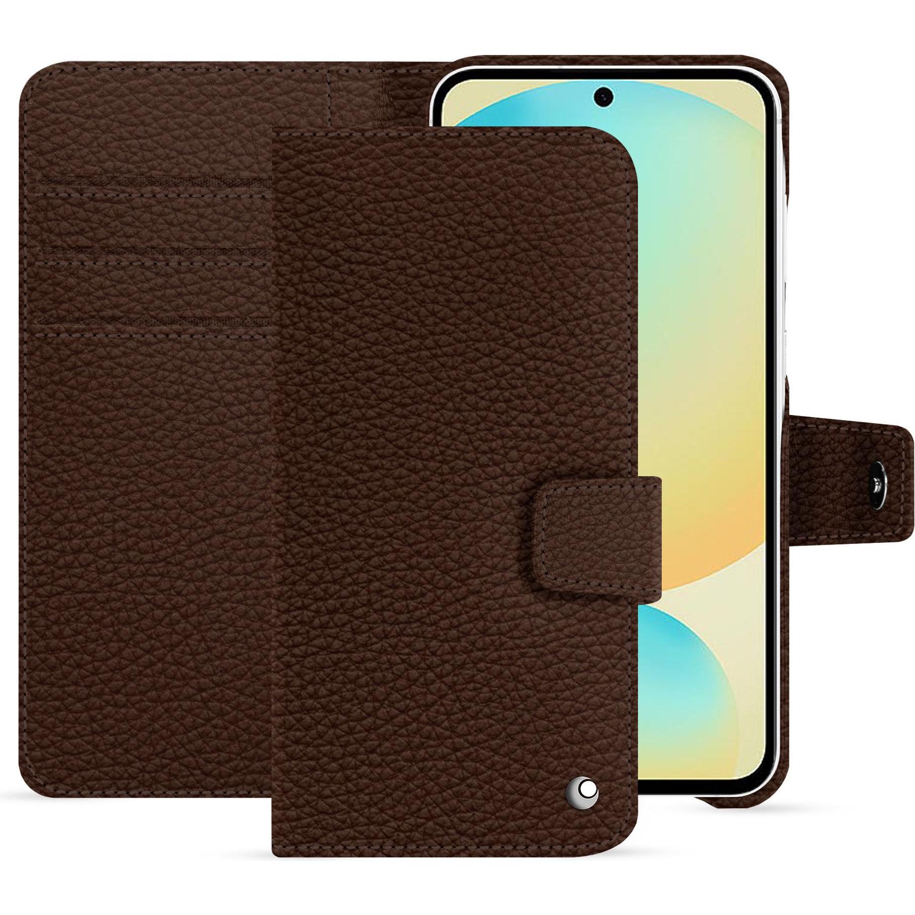 Noreve Lederschutzhülle FE (Samsung Galaxy S24 FE), Smartphone Hülle, Braun