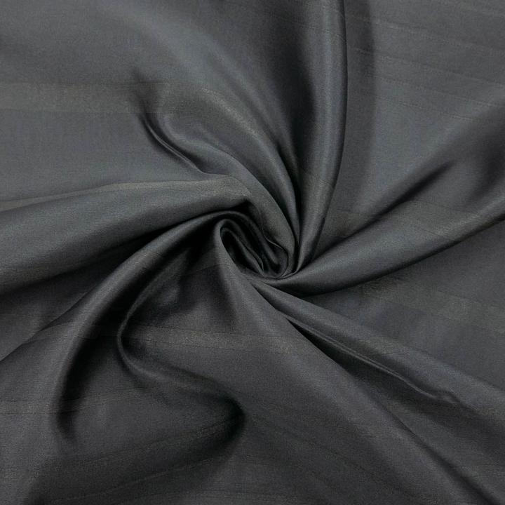 Actual product image Stoffrestposten Curtain fabric opaque - black with horizontal stripes - Minimum selling quantity: 1 metre