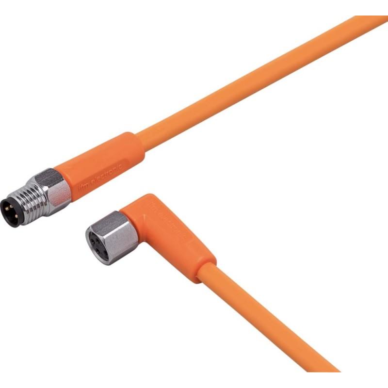 IFM Cavo di collegamento M8 maschio / M8 femmina EVT148 - cavo - 0,3 m, Cavo + Spina elettrica, Arancia