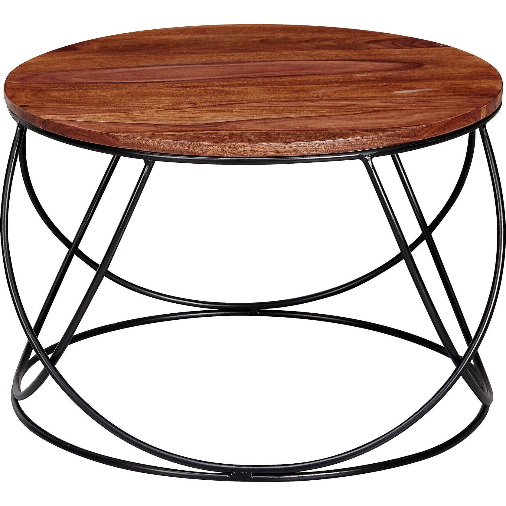 FineBuy, Couchtisch + Beistelltisch, Couchtisch Sheesham Braun (60 x 40 x 60 cm)