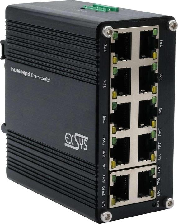 Produktbild Exsys Industr. Mini PoE-Switch 10x 1 Gbps (10 Ports)