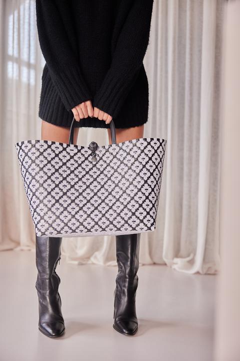 Actual product image Handed by Motif Bag Shopper L black with white pattern