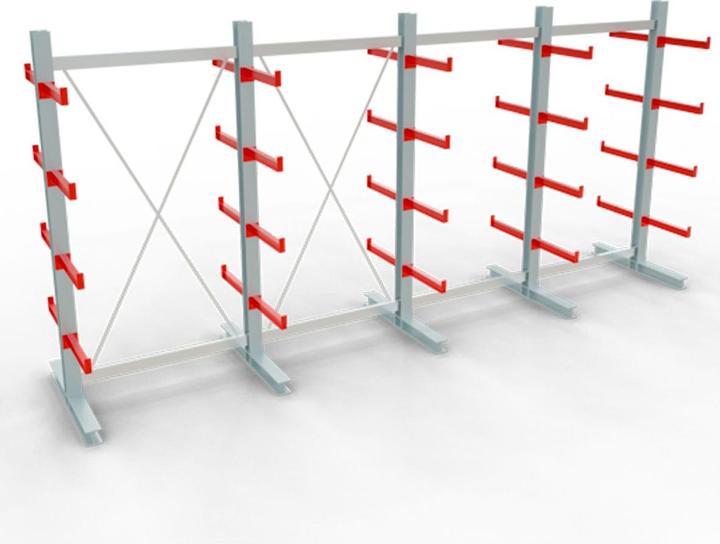 Produktbild Schulte Lagertechnik K 3000 Kragarm-Komplettregal 5 Ständer - 2-seitig