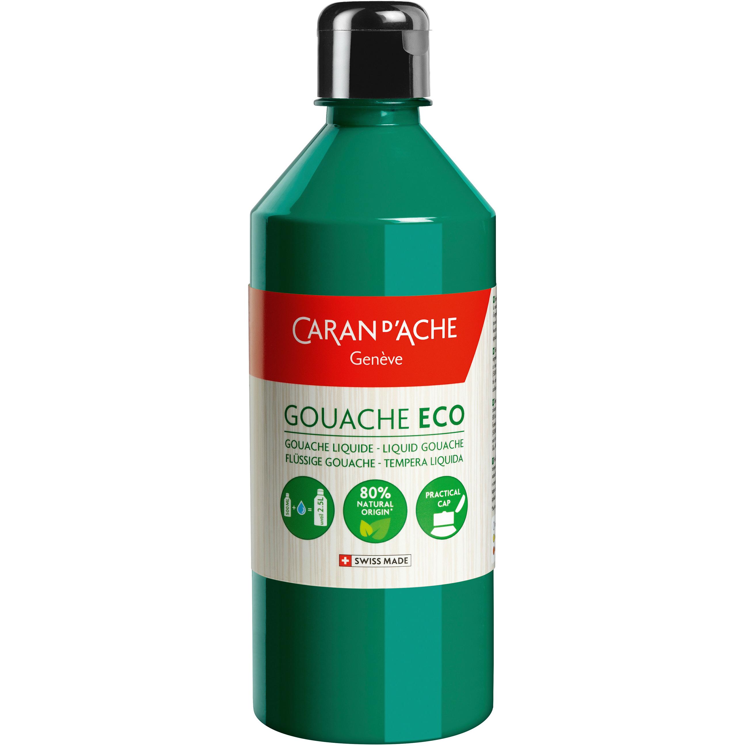 Caran d'Ache, Künstlerfarbe + Bastelfarbe, Deckfarbe Gouache Eco (Dunkelgrün, 500 ml)