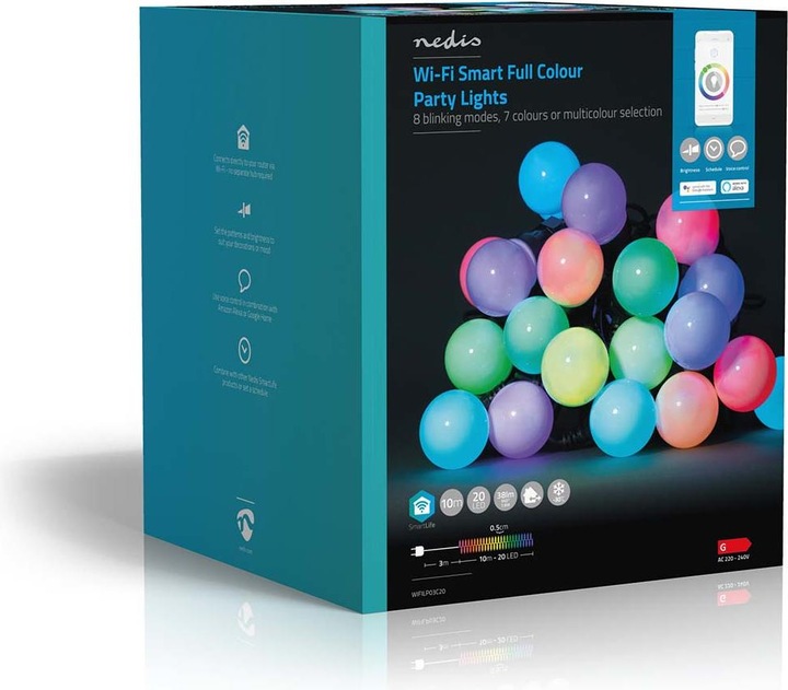Image du produit Nedis SmartLife Décoratif LED Wi-Fi RGB 20 LED"s 10 m Android™ / IOS (10 m)