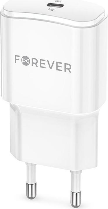 Forever TC-01 PD QC charger 1x USB-C 20W blanc (20 W, 1 portion)
