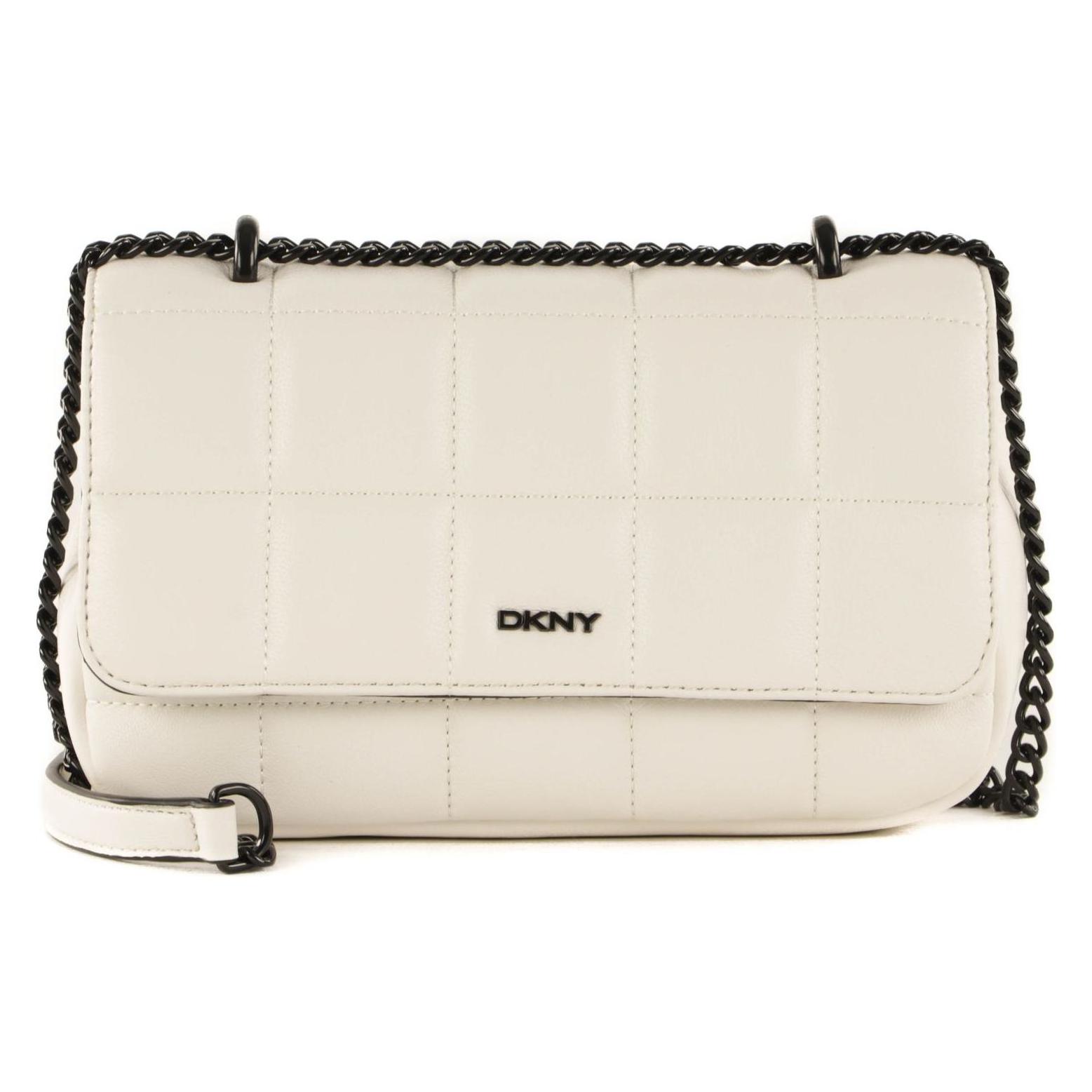 Dkny, Damen, Handtasche, Queenie Md Shoulder Bag, Schwarz, Weiss