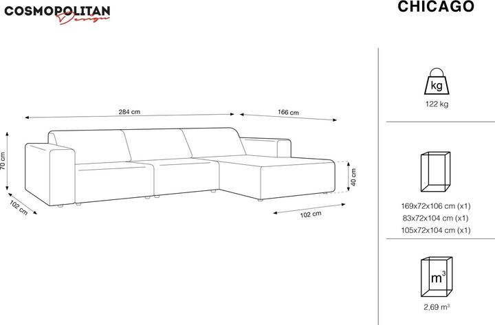 Image du produit Cosmopolitan Design Chicago (Canapé d'angle)